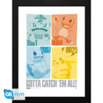 POKEMON - Framed print "Pikachu & Kanto Starters" (30 0)