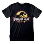 JURASSIC PARK ORIGINAL LOGO - T-Shirt 100% Cotone Nero Unisex Maglietta Manica Corta