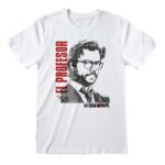 LA CASA DI CARTA IL PROFESSORE - T-Shirt 100% Cotone Bianco Unisex Maglietta Manica Corta