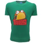 FORTNITE - TACOS T-Shirt Bambino Cotone Verde Maglietta Manica Corta