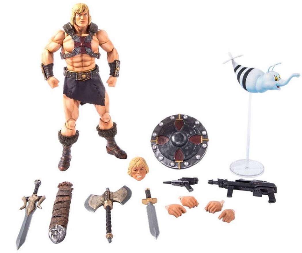 MOND0001 -- 000 (13839) Masters of the Universe - HE-MAN Action Figure 12" (30cm) scala 1/6 con Accessori e Testa Intercambiabile - immagine 1