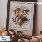 HARRY POTTER - Framed print "Hogwarts Water Colour" (30 0)