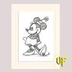 Minnie Mouse Sketched - stampa con passepartout 30x40cm Pyramid