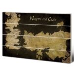 TRONO DI SPADE - MAPPA WESTEROS E ESSOS - Quadro Stampa su MDF Legno 59x40cm Game of Thrones - Wood Print