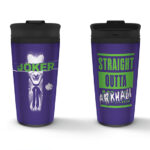 THE JOKER - STRIGHT OUTTA ARKHAM - TAZZA DA TRASPORTO 400 ml ACCIAIO INOX - Metal  Travel Mug Batman