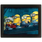 MINIONS - SKYSCRAPER - Quadro Immagine 3D Lenticular 22x27cm Con Cornice in Legno