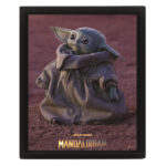 Star Wars Mandalorian - Grogu - Quadro Immagine 3D Lenticular 22x27cm Con Cornice in Legno