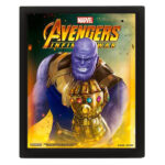 INFINITY WAR - THANOS - Quadro 3D Lenticular 22x27cm Con Cornice in Legno