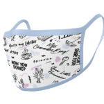FRIENDS - FRASI - Set 2 Mascherine per Viso in Cotone Lavabili e Regolabili per Adulti e Bambini