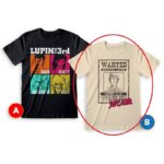 Lupin III  Mod.B Wanted - T-Shirt cotone Sabbia