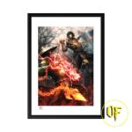 Mortal Kombat - Scorpio vs. Raiden litografia n.66/250 46x61 cm con cornice - Sideshow