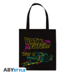 BACK TO THE FUTURE - Tote Bag - "Neon DeLorean"