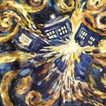 DOCTOR WHO - EXPLODING TARDIS - Quadro Immagine 3D Lenticulare 22x27cm Con Cornice in Legno