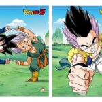 DRAGON BALL Z - FUSIONE GOTENKS - Quadro Doppia Immagine 3D Lenticular 22x27cm Con Cornice in Legno