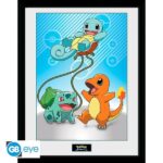 Pokemon Kanto Starters - Stampa in Cornice 30x40cm AbyStyle