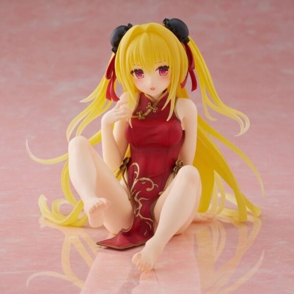 To Love Ru Darkness PVC Statue Desktop Cute Figure Golden Darkness Chinese Dress 13 cm