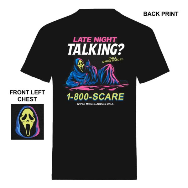 Scream T-Shirt Ghost Face Late Night Talking  Size L