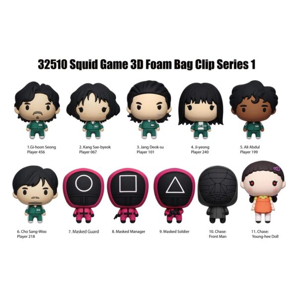 Squid Game 3D PVC Bag Clips Series 1 Display (24)