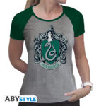 HARRY POTTER - Tshirt "Slytherin" woman SS grey & green - premium*