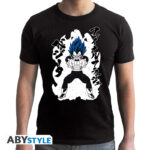 DRAGON BALL SUPER - Tshirt "Royal Blue Vegeta"man SS black - New fit*