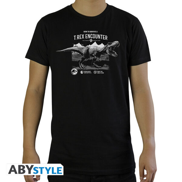 JURASSIC WORLD - Tshirt "Survive to a T-Rex" SS black- basic*