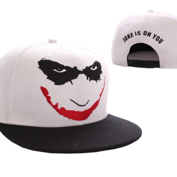 DC COMICS - Joker Face - Berretto Visiera PiattaBianco e nero  Regolabile Acrilico (Snapback Cap)