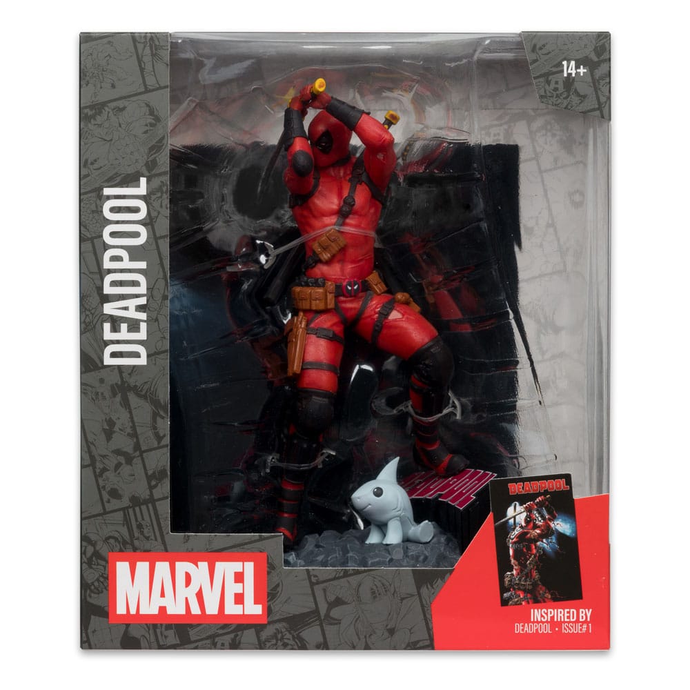 METALS Marvel Deadpool Figura Pressofusa 10,2 Cm, Collezione In Metall, Bianco E Nero, Peso 250g