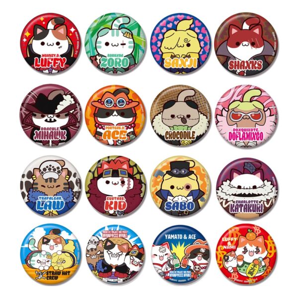 One Piece Mega Cat Project Nyan Piece Nyan! Enamel Pins 5 cm Assortment (16)