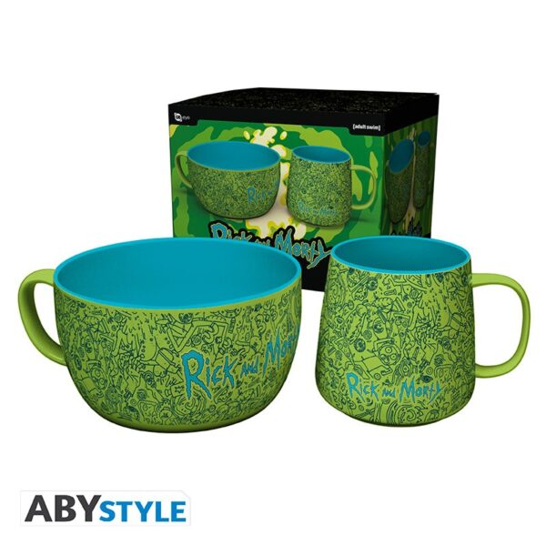 RICK AND MORTY - Breakfast Set Mug + Bowl - Pattern