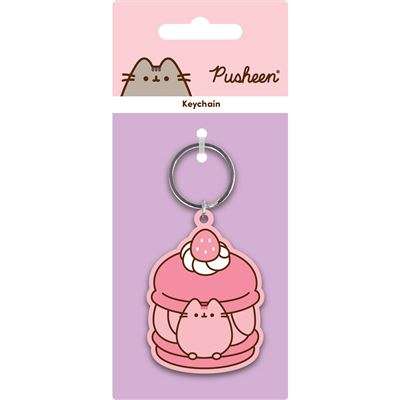 PUSHEEN STRAWBERRY PVC KEYCHAIN