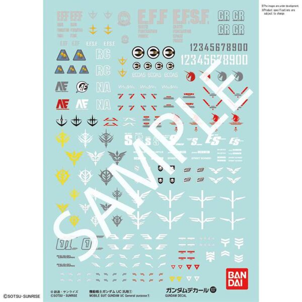 GUNDAM DECAL 107 GUNDAM UC 1