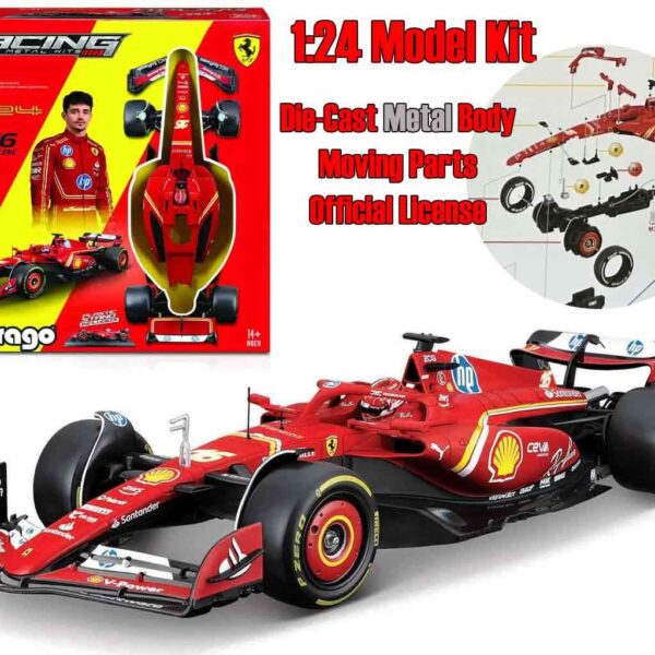 Bburago F1 Model Kit Ferrari SF-24 Charles Leclerc DieCast 1:24 Kit di Montaggio