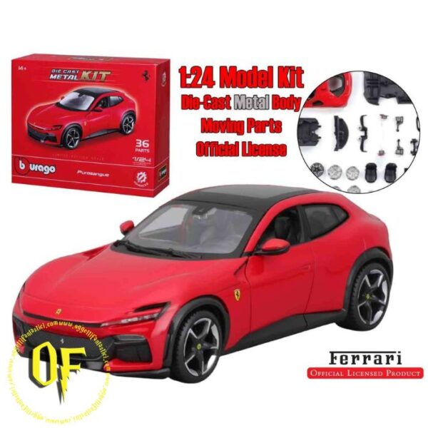 Bburago Metal Model Kit Ferrari Purosangue DieCast 1:24 Kit di Montaggio