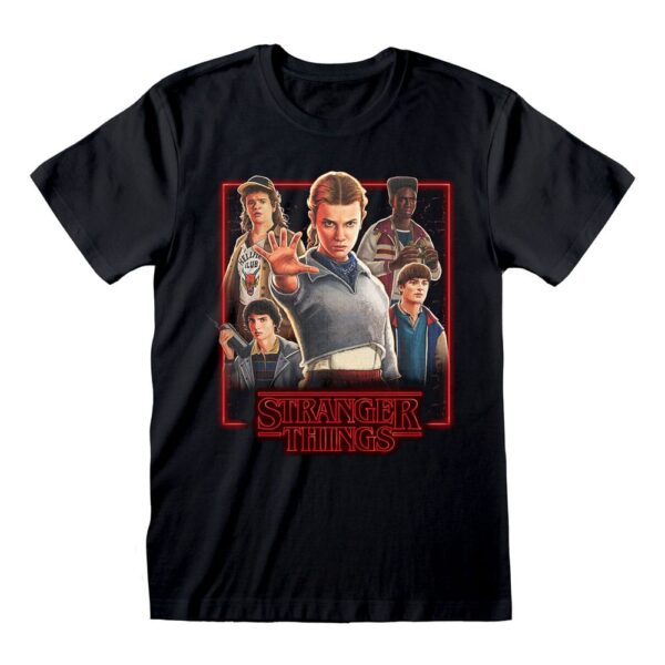 Stranger Things T-Shirt Characters in Glowing Box Size M