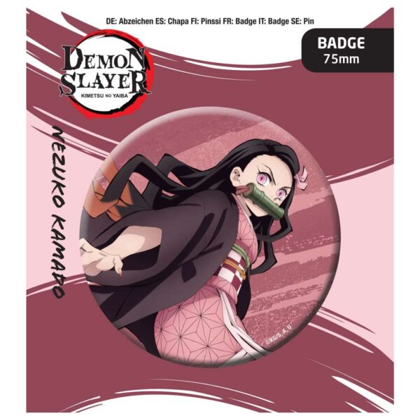 DEMON SLAYER BUTTON BADGE NEZUKO KAMADO