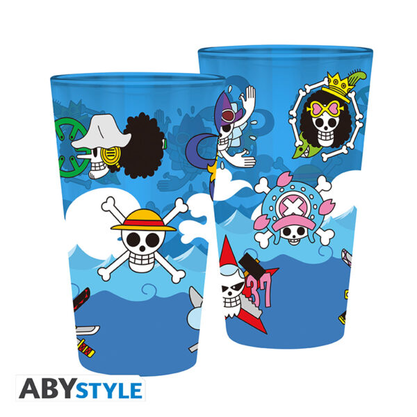 ONE PIECE - Large Glass - 400ml - Skulls - box W15
