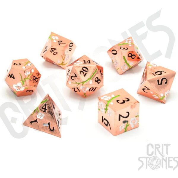 CritStones Metal Dice Set Pink Blossom (7)