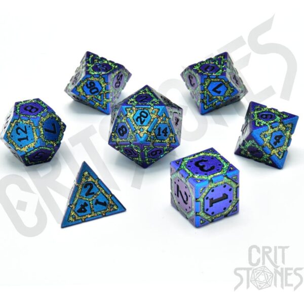 CritStones Metal Dice Set Twilight Grove (7)
