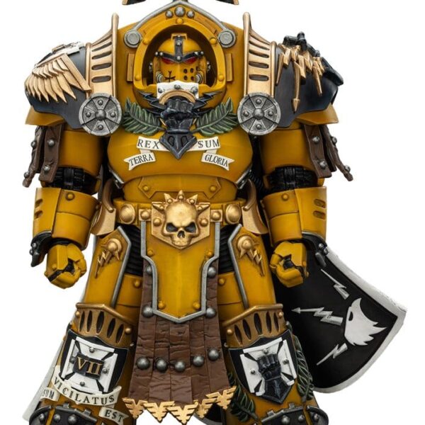 Warhammer Imperial Fists Action Figure Legion Praetor in Tartaros Terminator Armourwith Power Sword and Vigil Storm Shield 14 cm