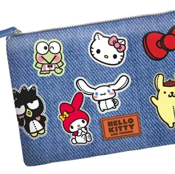 Sanrio Soleil Toiletry Bag Hello Kitty Stickers Blue