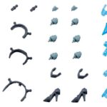 Kotobukiya M.S.G. Model Kit Accessory Set Mecha Supply 34 Holonic Headdress & Holonic High Heels Grey Ver.