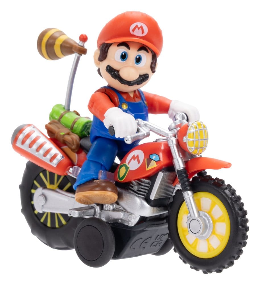 x_jpa432334 The Super Mario Galaxy Movie Action Figure with Pull Back Motorcycle Mario 6 cm - immagine 1