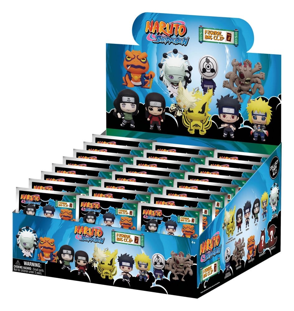 x_mngm73035 Naruto 3D Foam Bag Clips Series 8 Display (24) - immagine 1