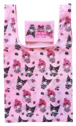Sanrio Pink Black Party Series Tote Bag Kuromi & My Melody Foldable - immagine 2