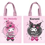 Sanrio Pink Black Party Series Tote Bag My Melody & Kuromi