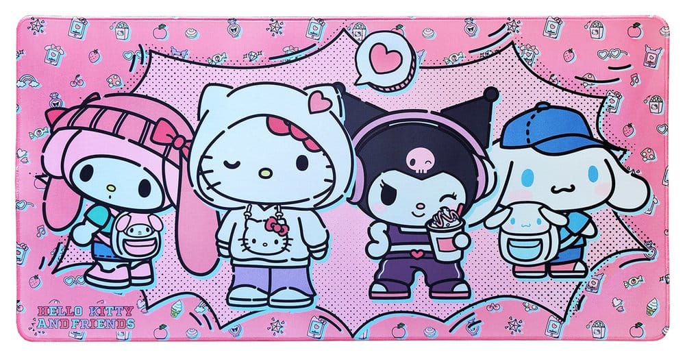 x_saka70519 Sanrio Pink Black Party Series XXL Mousepad Hello Kitty & Friends Pop - immagine 1