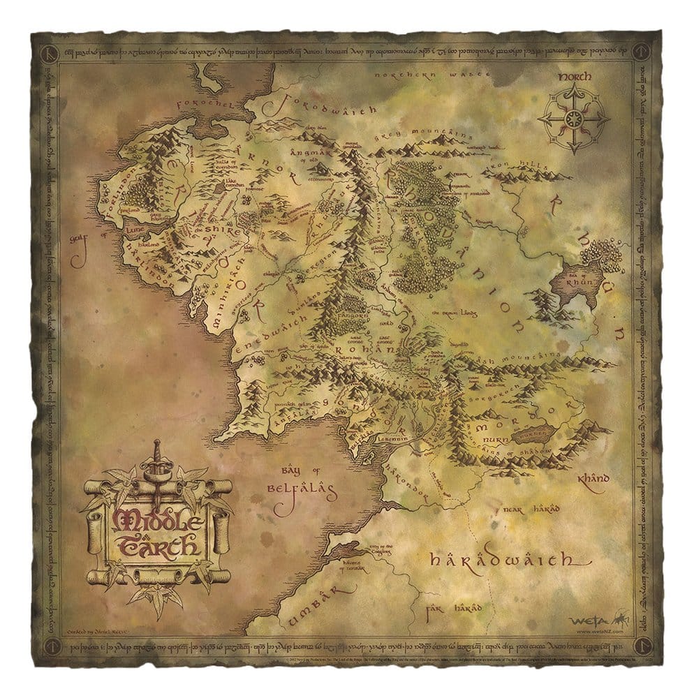 x_weta862801069 Lord of the Rings Art Print Parchment Map of Middle-earth 59 x 30 cm - immagine 1