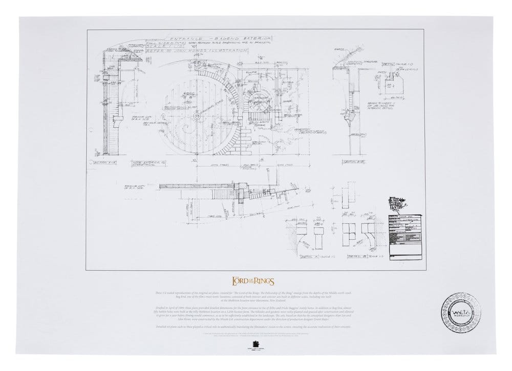 x_weta862804543 Lord of the Rings Blueprint Art Print The Grey Havens 59 x 42 cm - immagine 1
