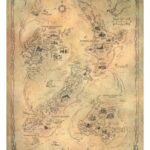 The Hobbit Art Print New Zealand Map of Middle Earth 50 x 70 cm