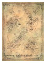 The Hobbit Art Print New Zealand Map of Middle Earth 50 x 70 cm